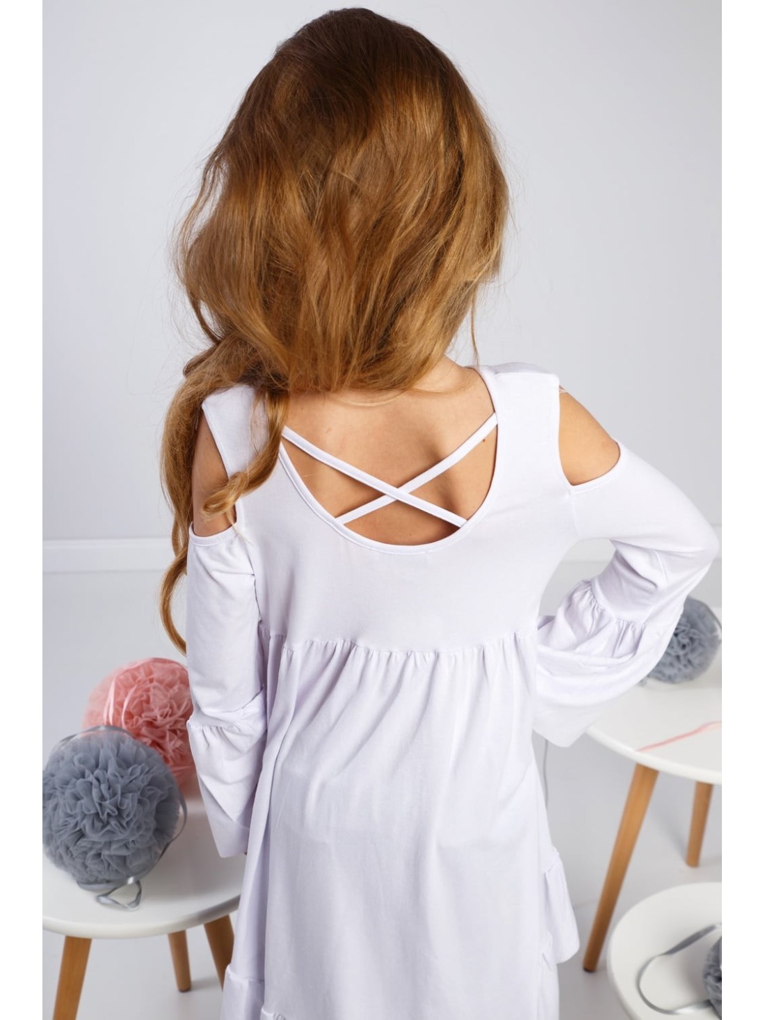 White girl\'s blouse with ruffles DZ8468 - Online store - Boutique